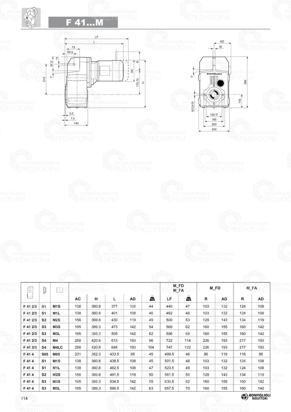 Мотор-редуктор Bonfiglioli F 41 Bonfiglioli F 41
